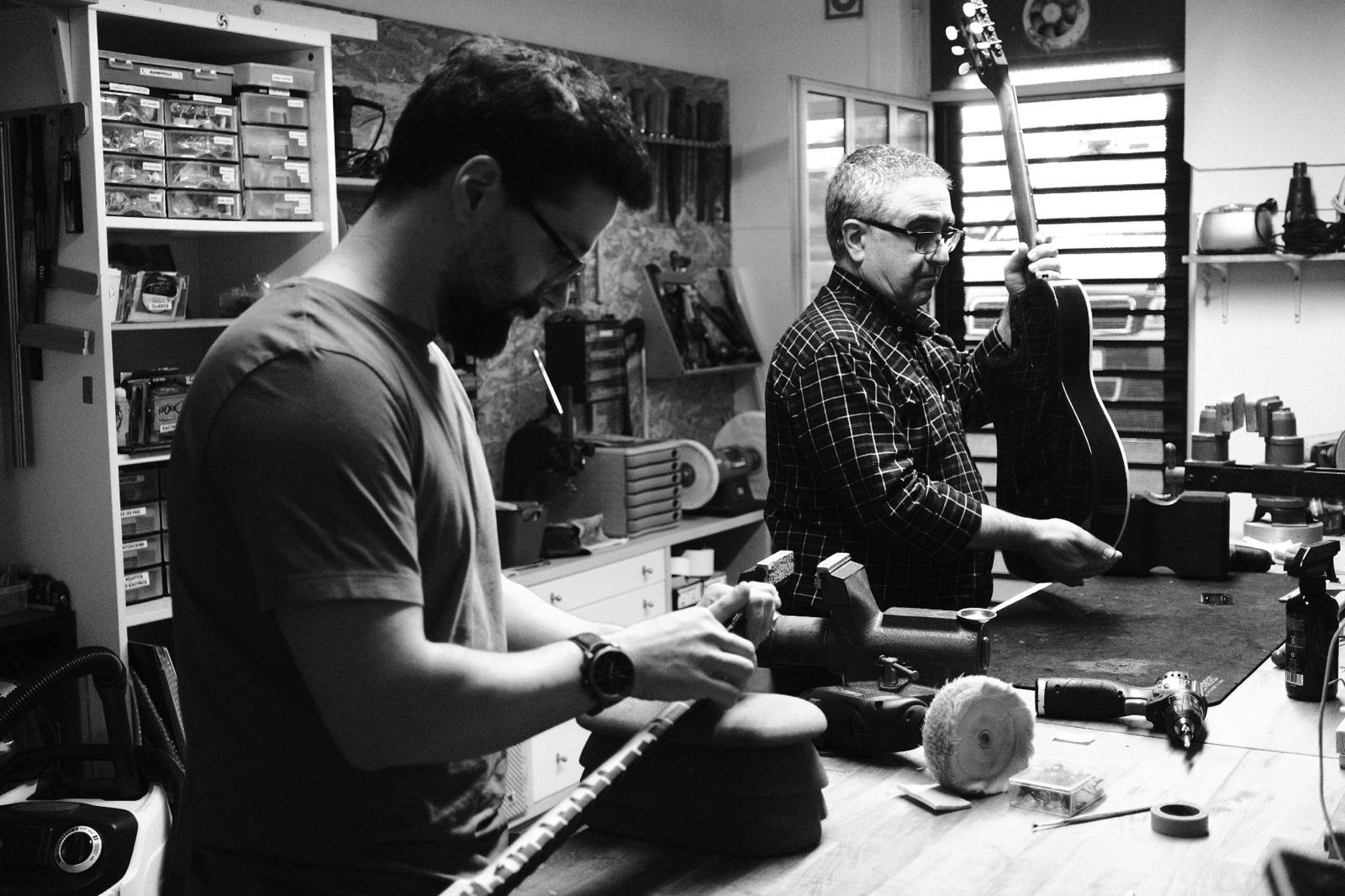Manuel Rodrigues e João Rodrigues no atelier